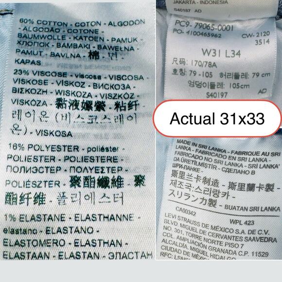 Levis 715 Jeans Slim Boot Women 31x33 Denim Stretch Western Rodeo Hipster Grunge - Picture 14 of 15